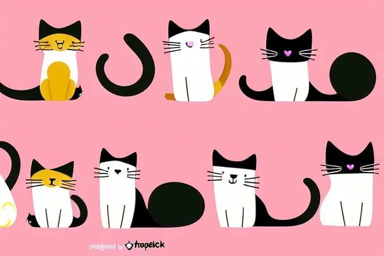 cute cat isolated illustrations