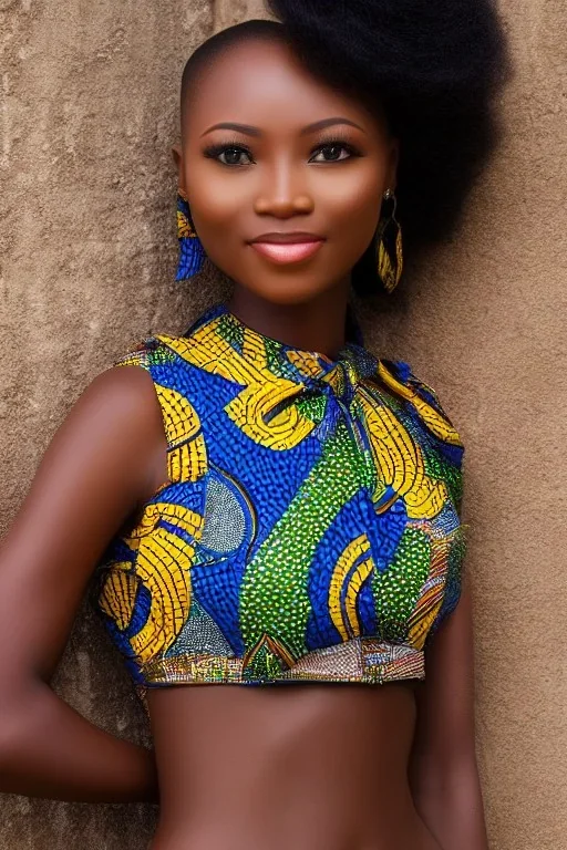 Portrait African lady, full body shot, full-color long shot Erokawa skin-tight