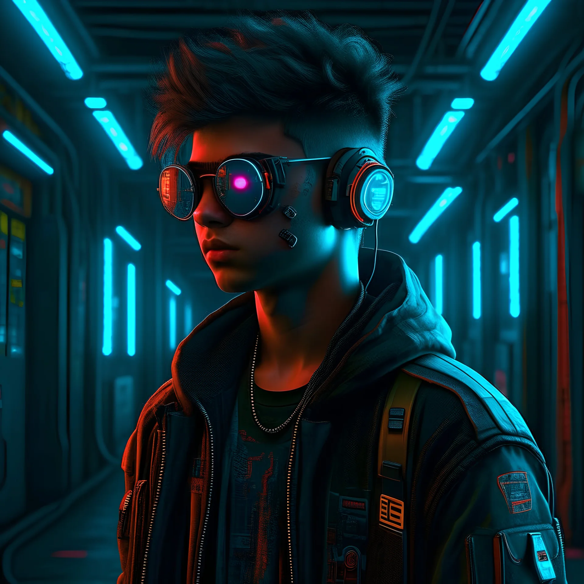 The cyberpunk boy in 3D