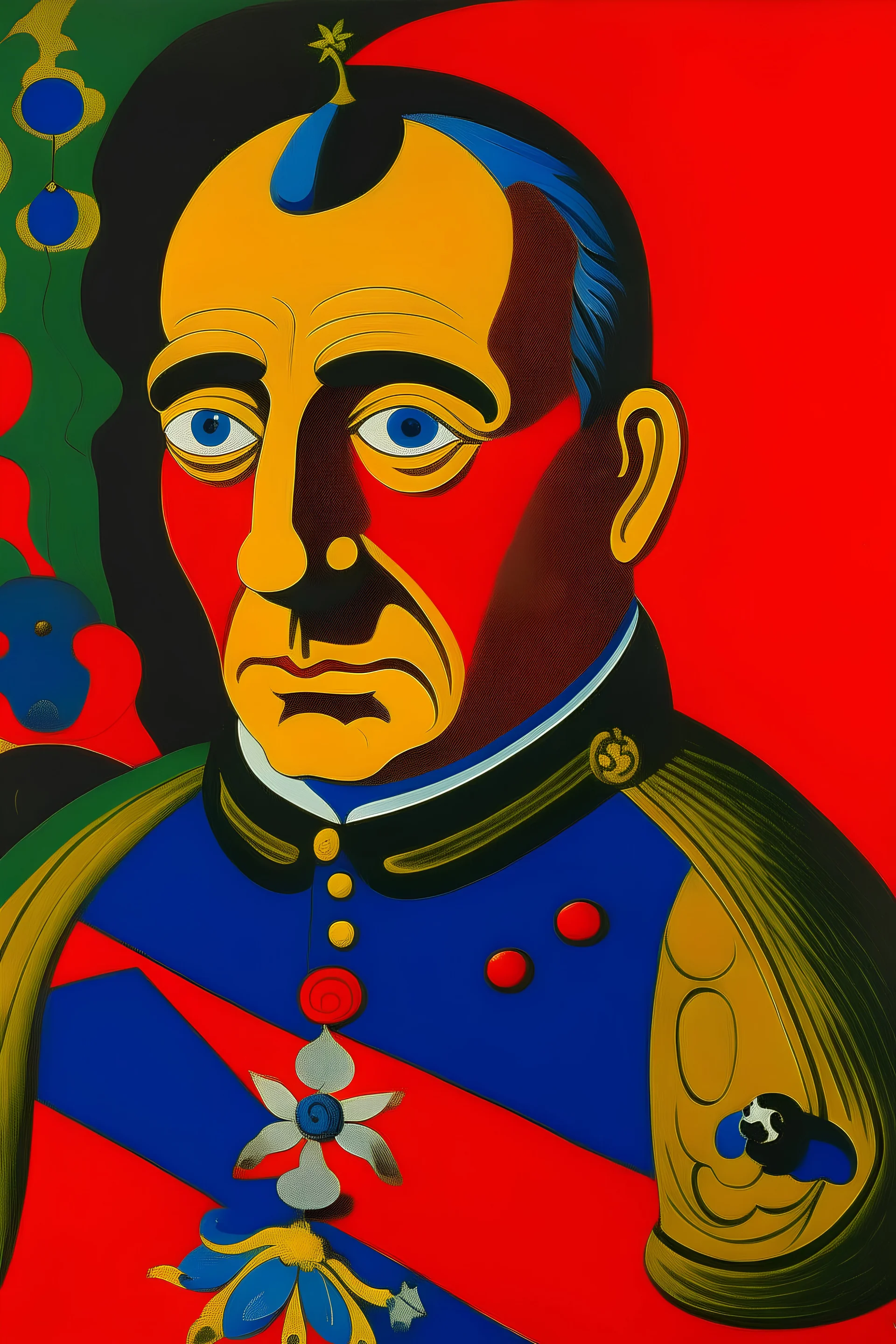 General Don José de San Martin con el estillo de Joan Miró