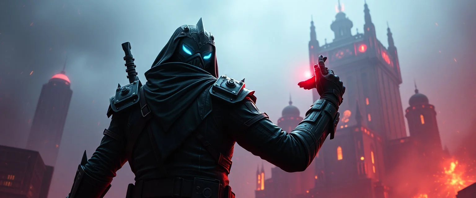 epic legend destiny saviour hacker leader, cyberpunk setting