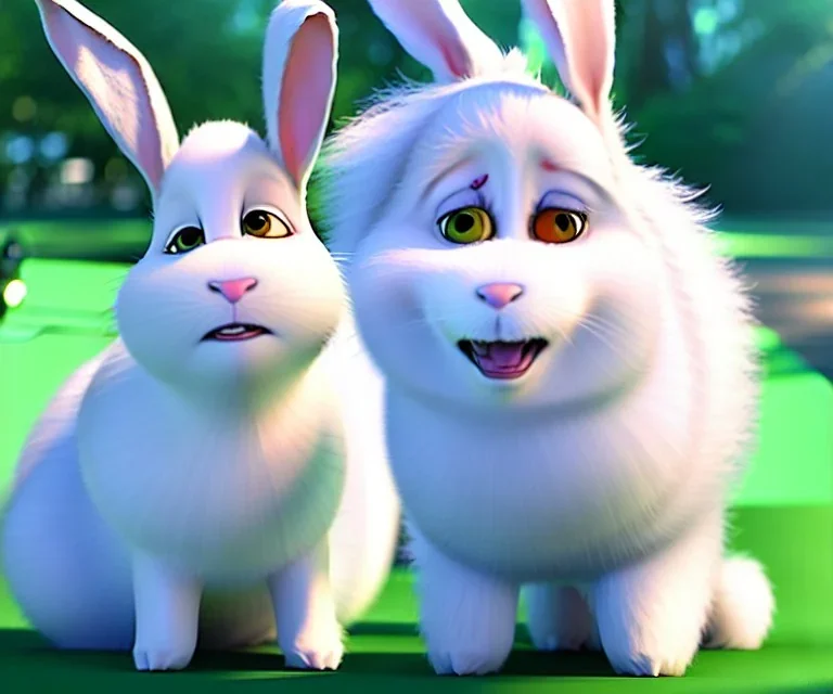 Portrait of Snowball, the rabbit from The Secret Life of Pets