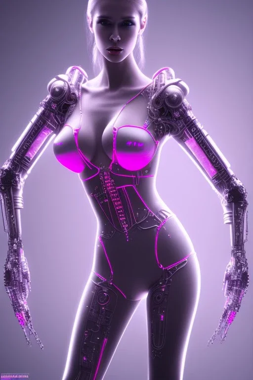 cyberpunk, pink latex body, women, body portrai, big boobs, highlight eyes perfect, skin, tron, cyborg, perfekt sexy, real, dream, hr giger