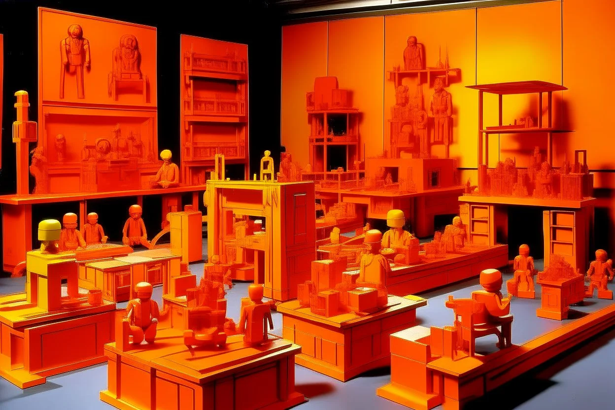 An orange toy factory painted by Andy Warhol