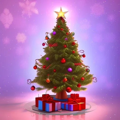 cute 3d cartoon christmas tree with biswap