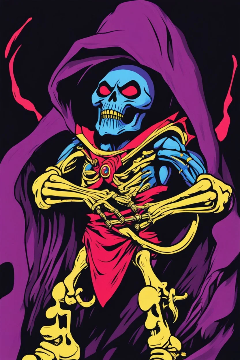 Skeletor in the style of "trout mask replica" by Captain Beefheart