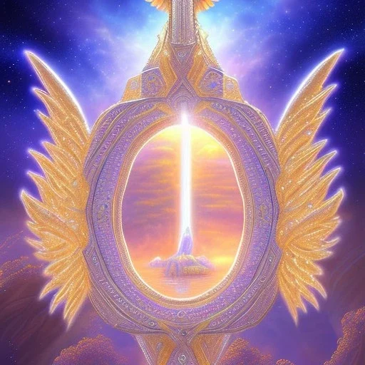 African crystal angel palace ! soft background | god rays | intricate | elegant | galactic landscape | highly detailed | illustration | depth of field, luminosity, ultra sharp focus, ultra high definition