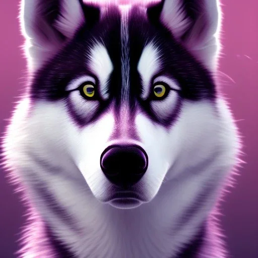 Husky, pink eyes, 8K, cinematic lighting, sharp focus, masterpiece, expert