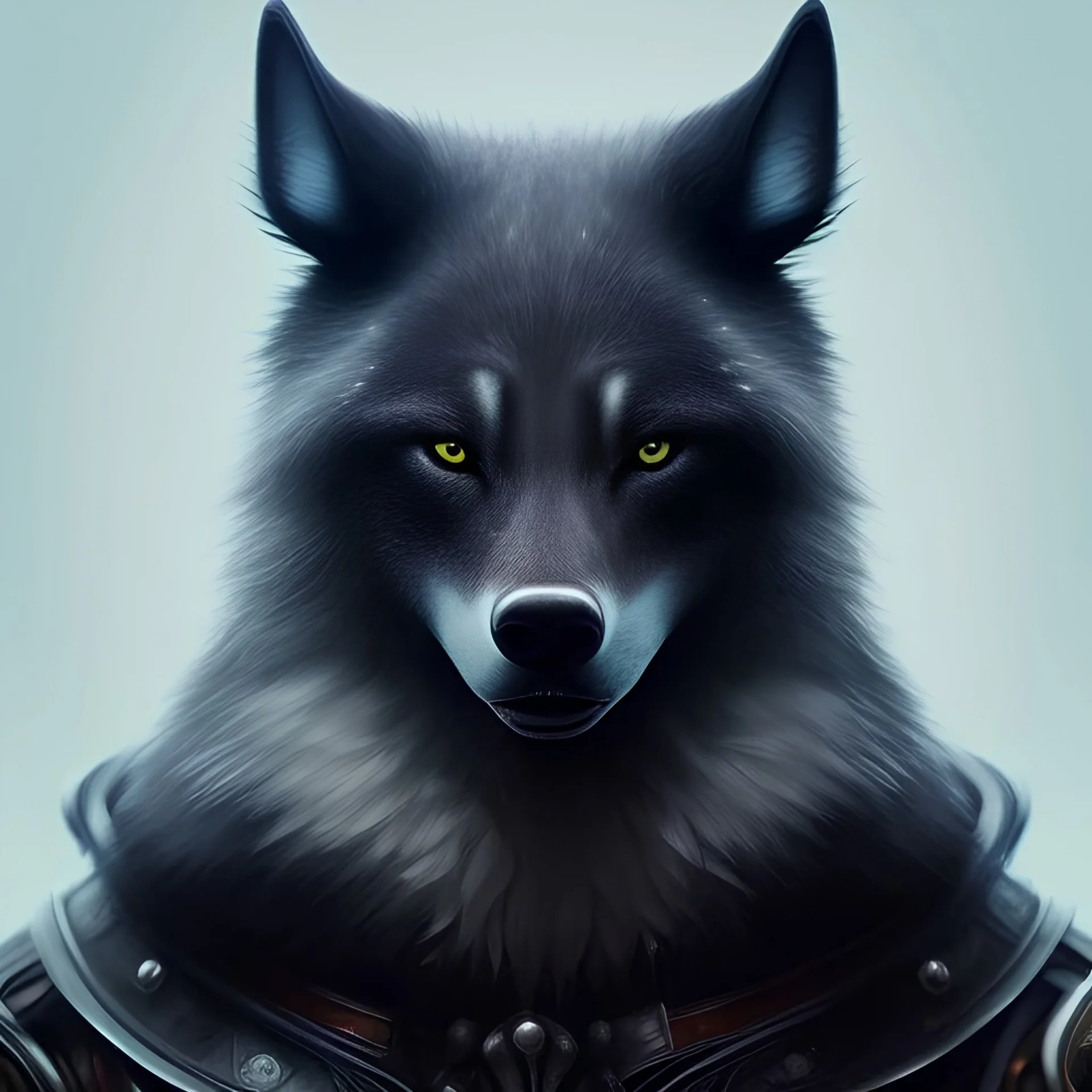 award winning portrait of a male anthropomorphic black wolf long vblack cory loftis, fenghua zhong, ryohei hase, and ruan jia. unreal engine 5, artistic lighting, highly detailed, photorealistic, fantasy