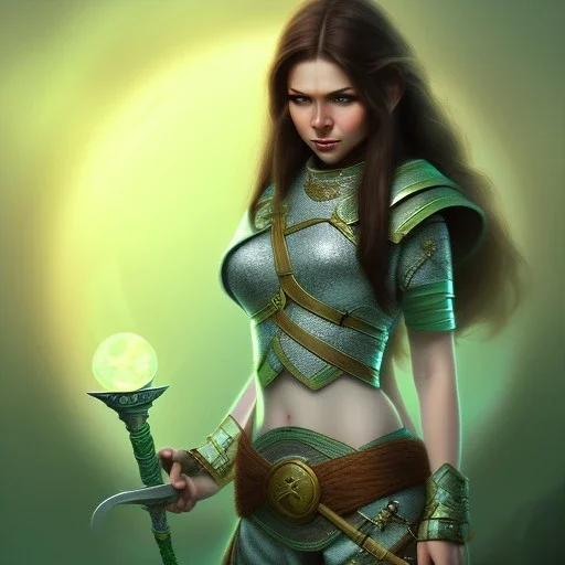 Halfling, woman, adventurer, green eyes, magic, Lilith, smooth