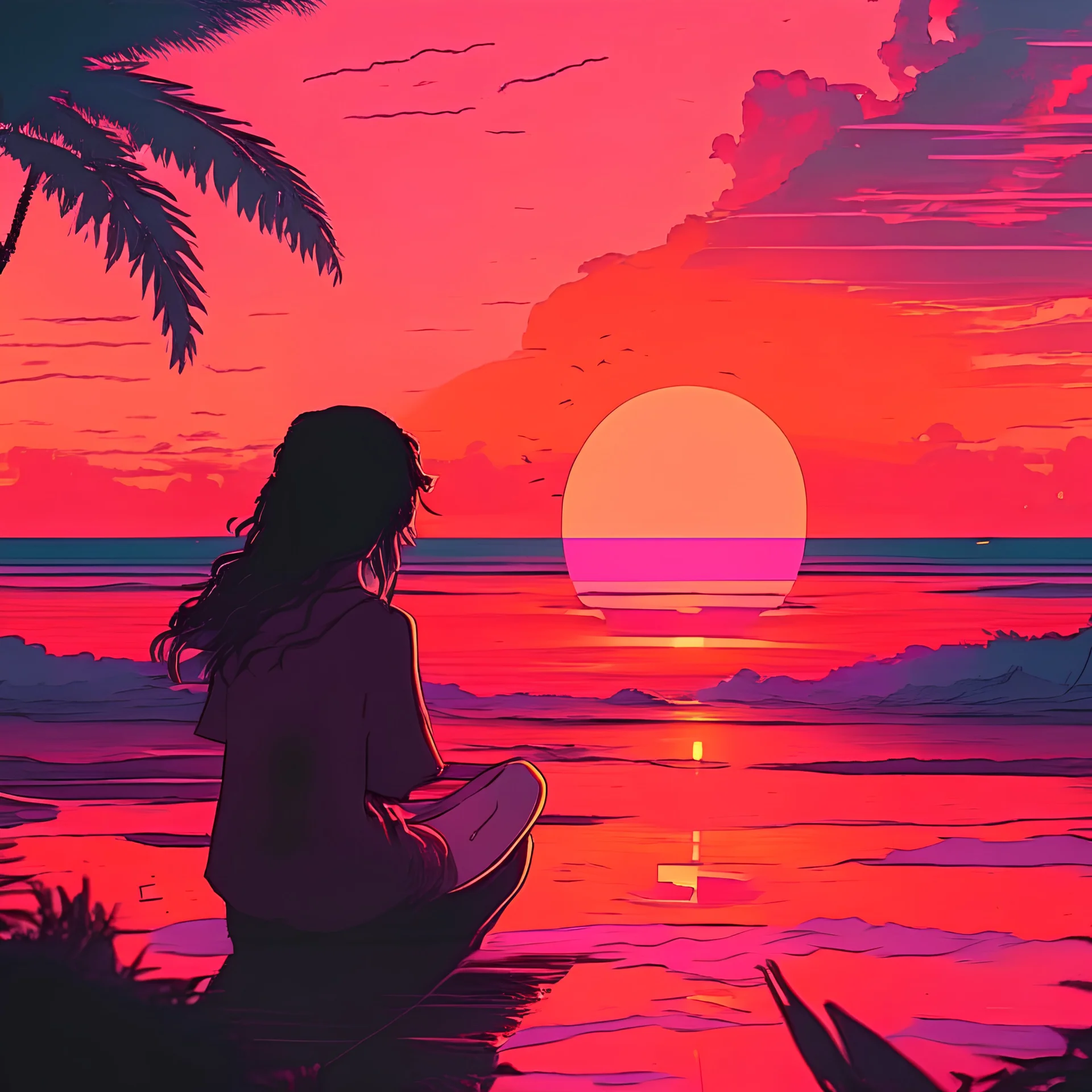 sunset, lofi colors, lofi vibes, cool colors