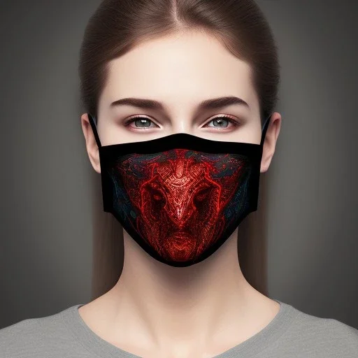 Mystery red meat pattern mask, dramatique, art background, dramatic lighting, volumetric lighting, hyperrealisme, 8k, high quality, lot of details, fit within portrait