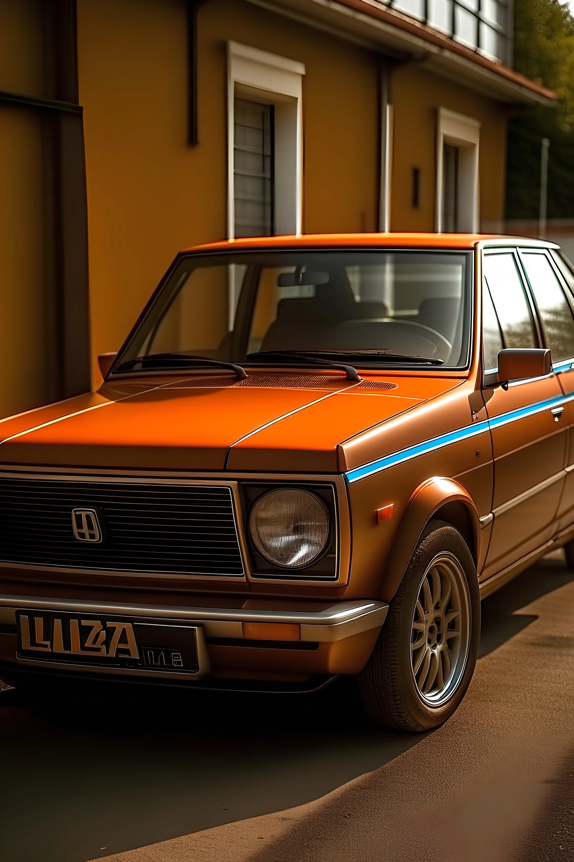 tuned Lada 2105 near garages