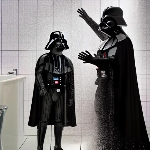 Darth Vader taking a shower
