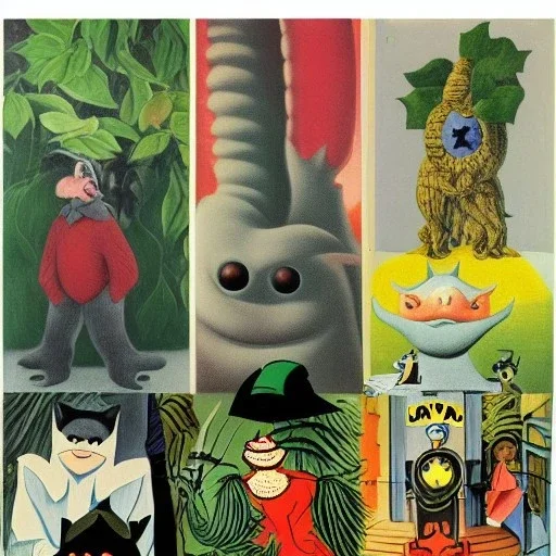 mix with batman and tardigrade by henri rousseau and dr seuss