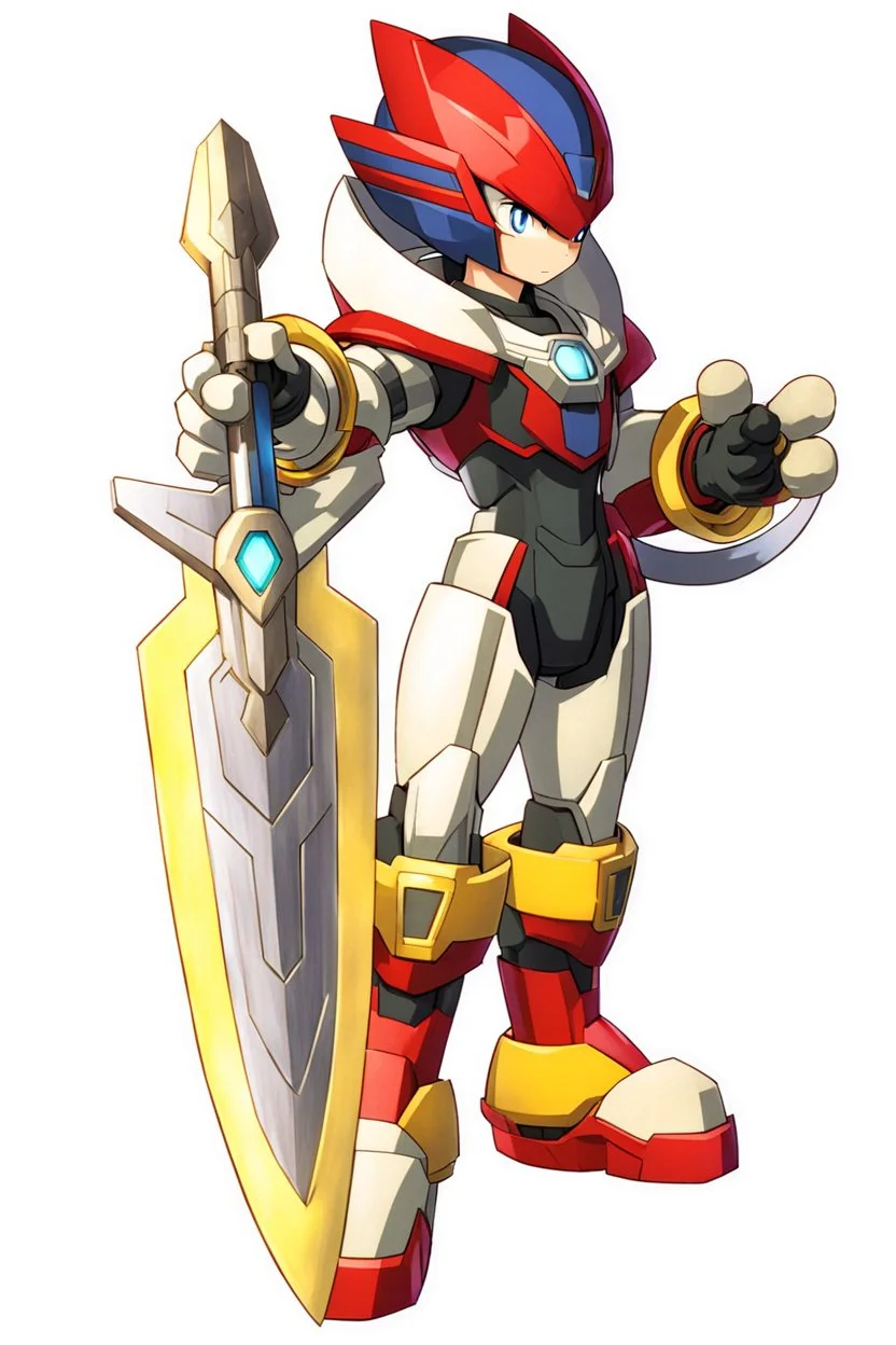 Megaman Zero Omega, Black and Red Armor, Lightning Sword, HD, Clean