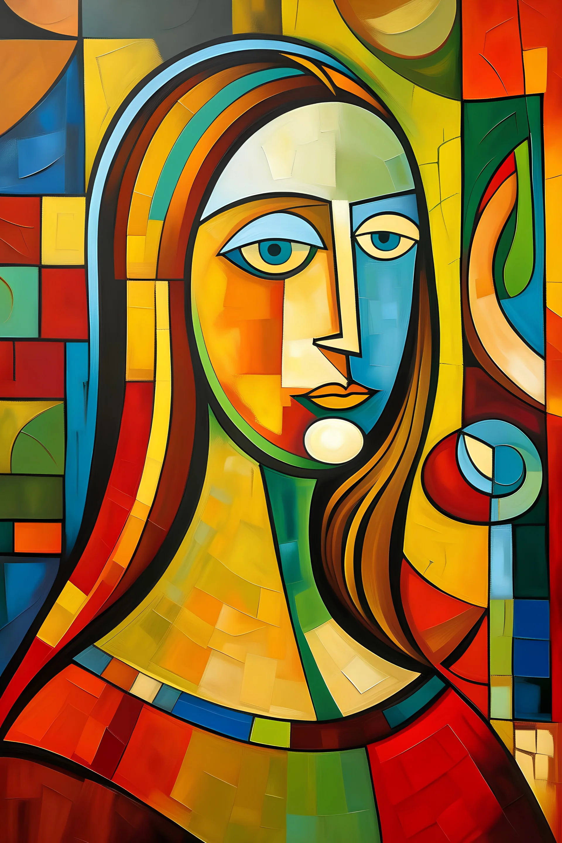 Interpretation of The Mona Lisa by Pablo Picasso; Cubism