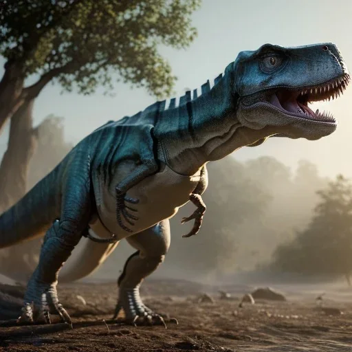 T-Rex freelander, octane render, unreal engine, backdrop light, volumetric light, hyper detailed, intricate surface detail, HD, 8k, --q 2 --v 4