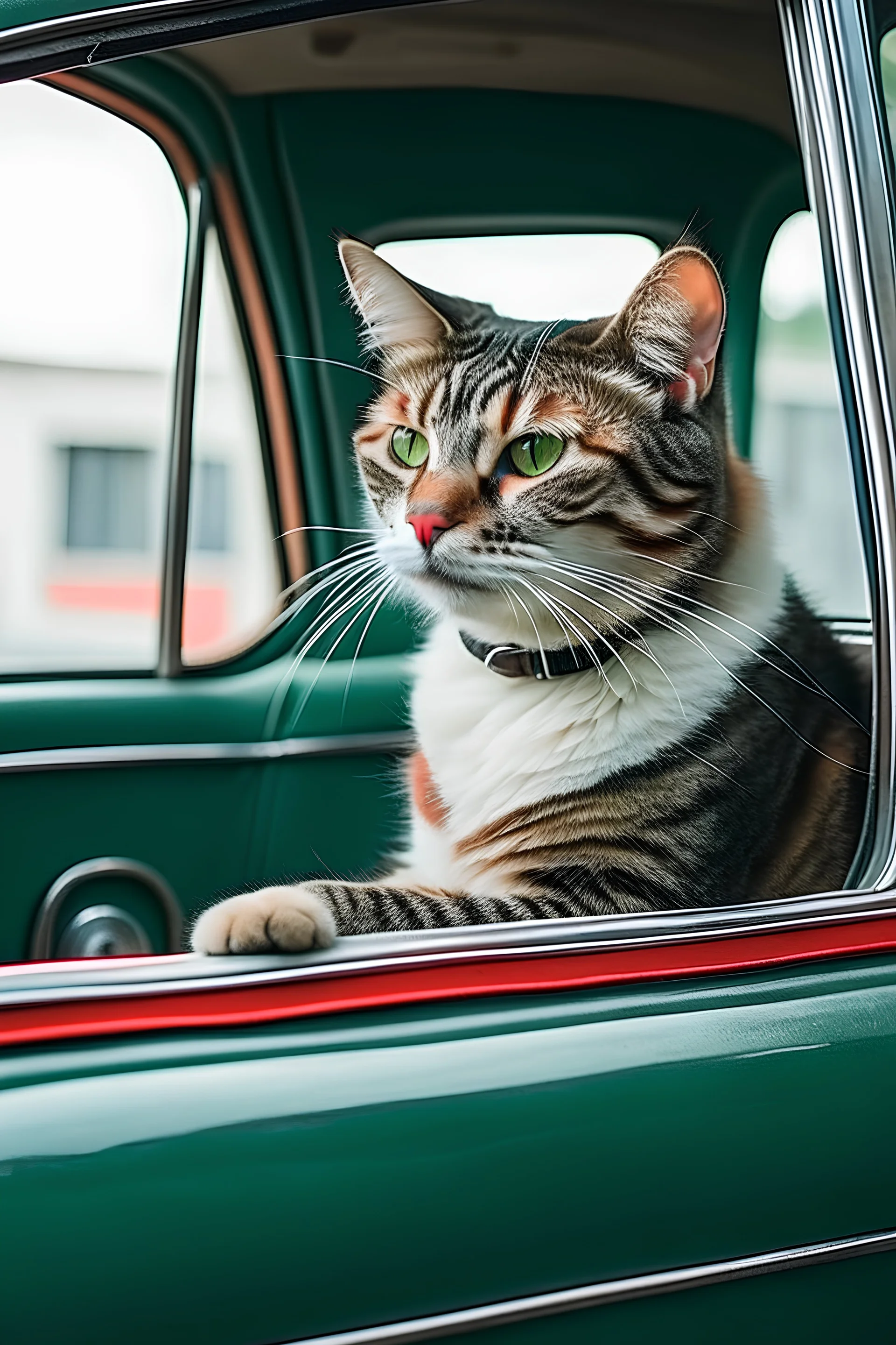 Car with a cat driver