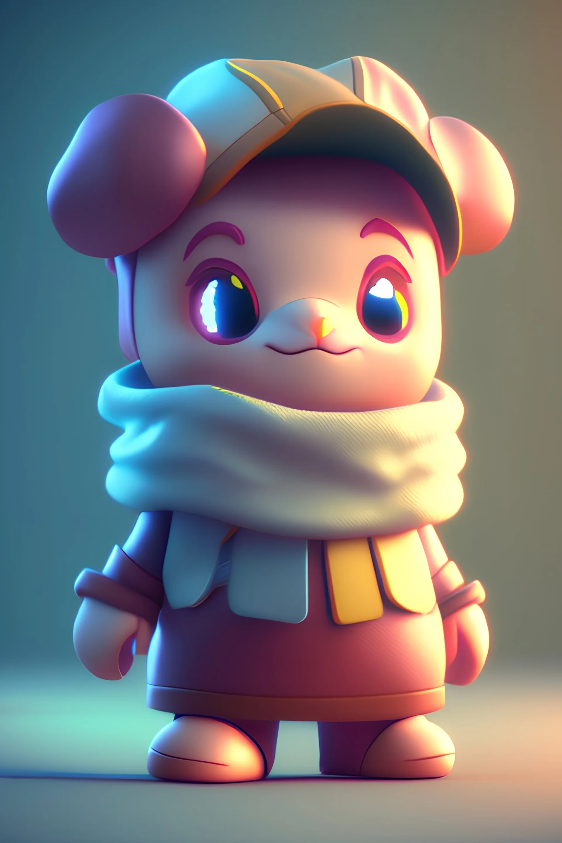 cute game character, cinematic lighting, Blender, octane render, high quality