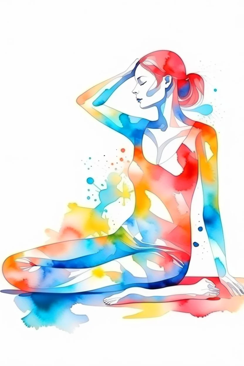 abstract relax pose watercolor painted patterns