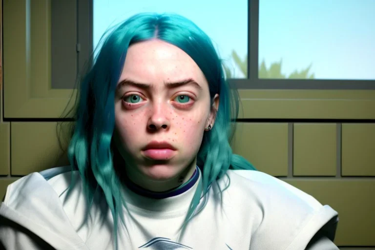 Billie Eilish, lying, in the bathroom