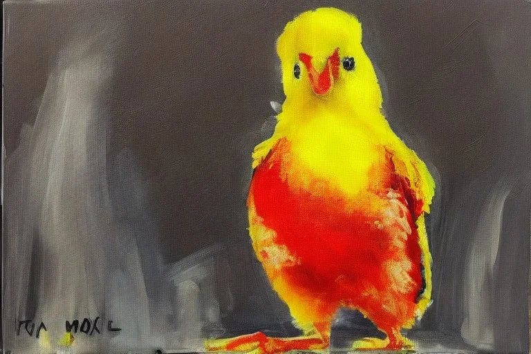 Painting, donald trump is a canary