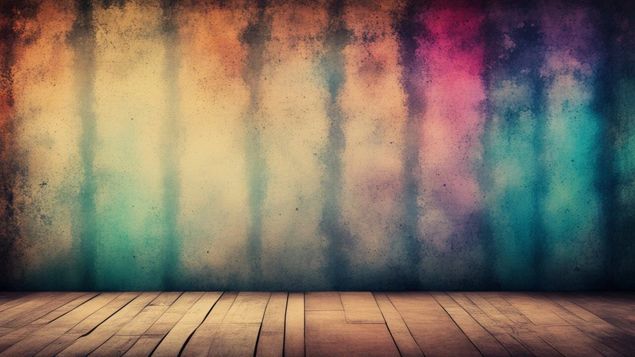 Hyper Realistic Grungy-Multicolored-Retro-Patterns with Bokeh-Texture-Background on vintage-wall with dramatic-&-cinematic-ambiance