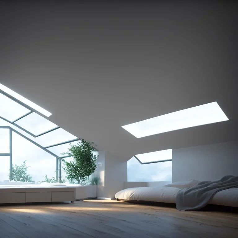 Skylight with led strip lighting surround, realistic, wide shot, octane render, house and home, home and garden, hyper realistic, high quality, highly detailed, hd, beautiful, cinematic, 8 k, unreal engine