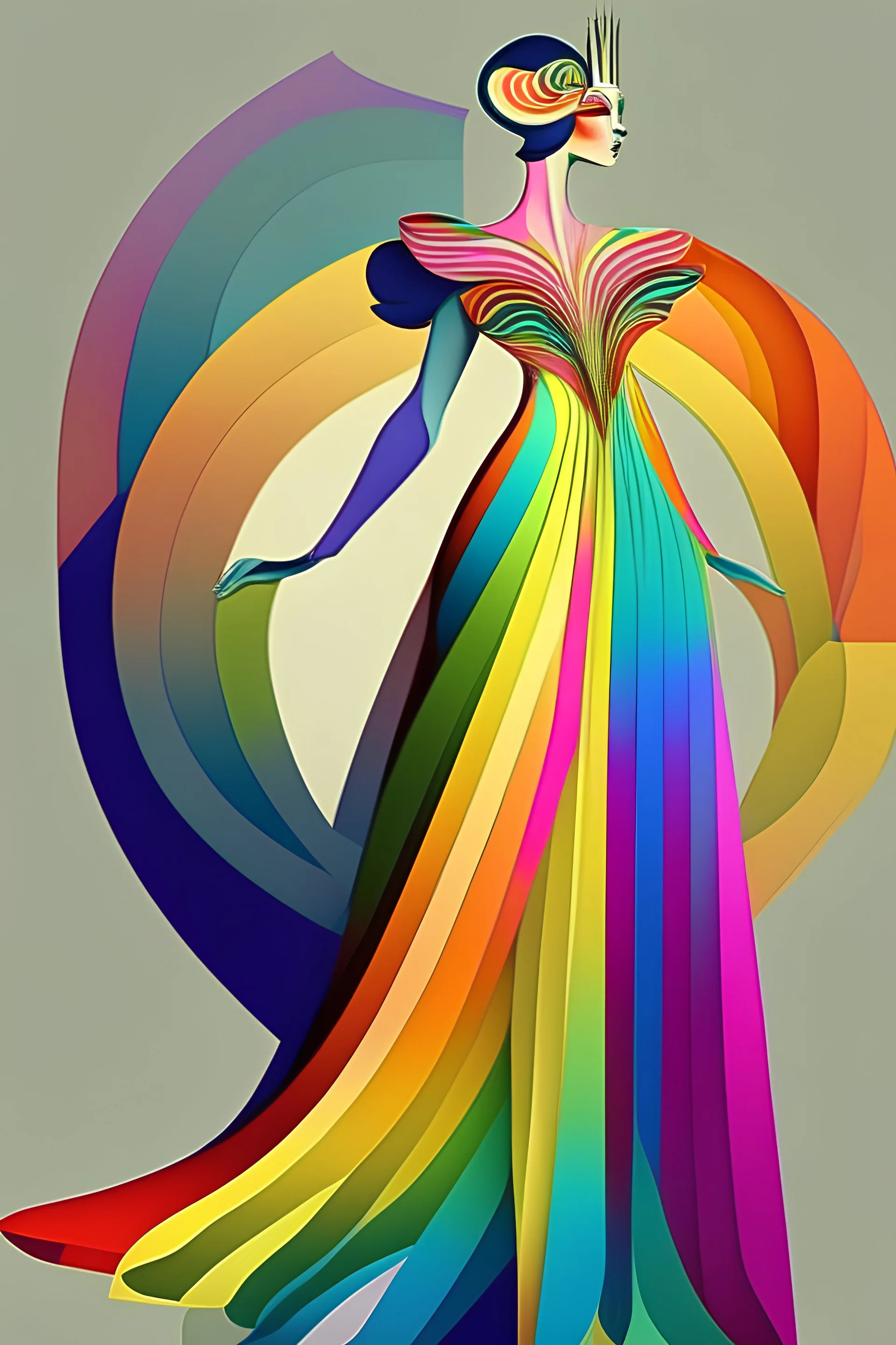 rainbow dress style of erte