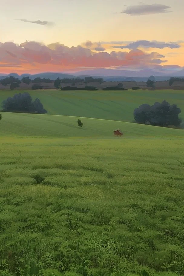 A beautiful classical painting of a field