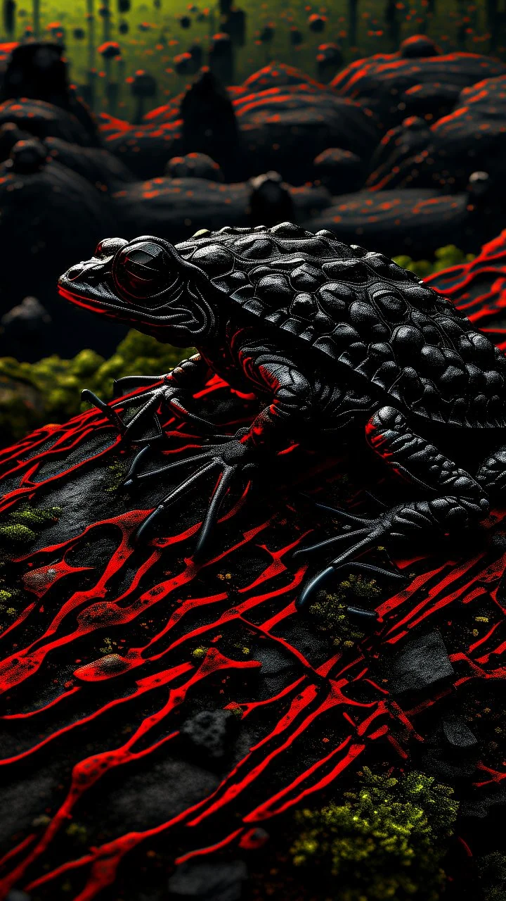 A frog black vein, human veins, mixing together a lot of them, like a forest, big and small veins a lot of them,