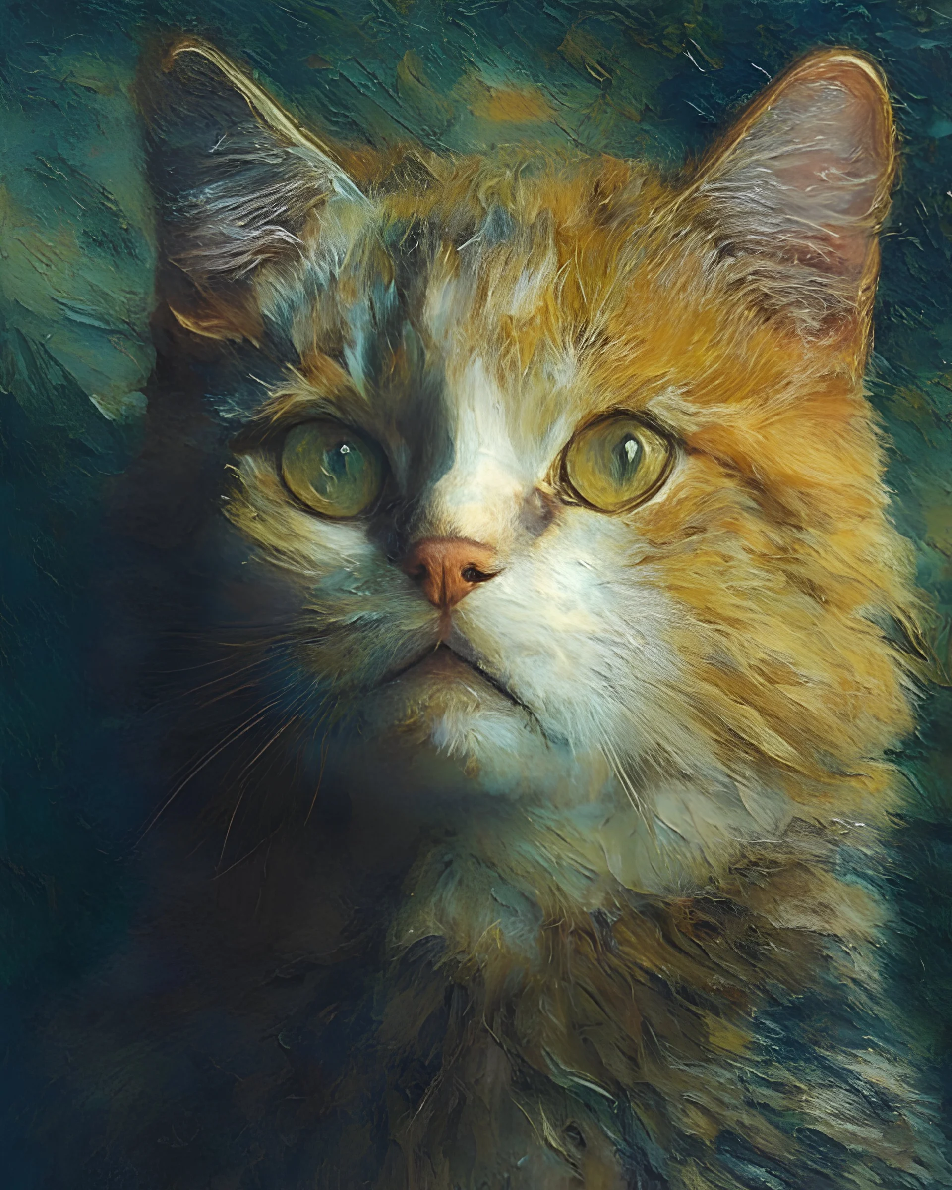 Portrait of a cat by Van Gogh