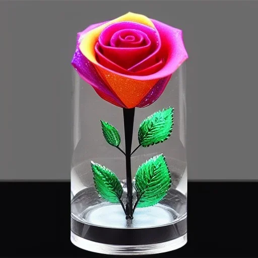 transparent multicolor crystal rose