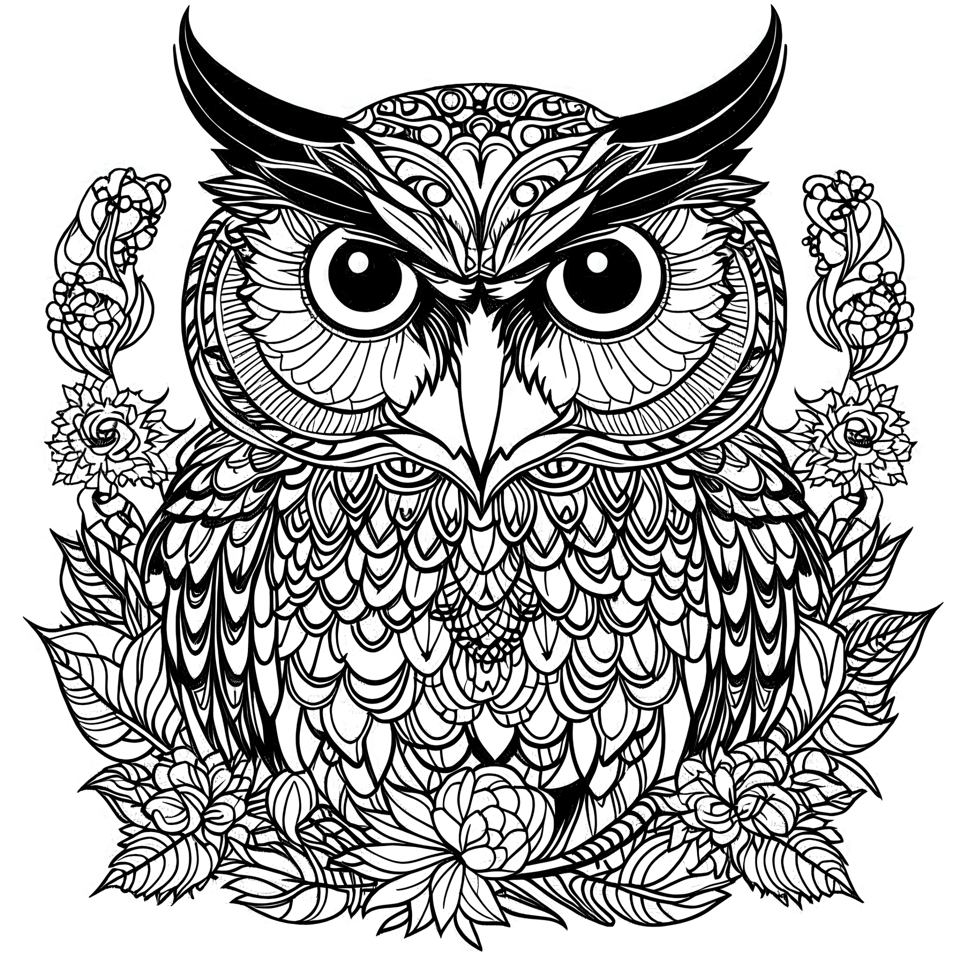 Large Print Owl Coloring Book 5000