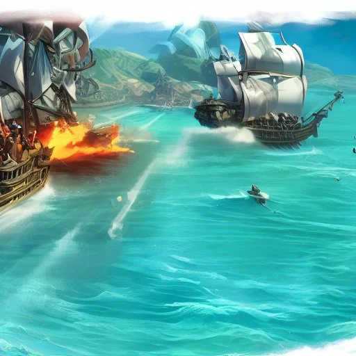 fight two of pirate ships