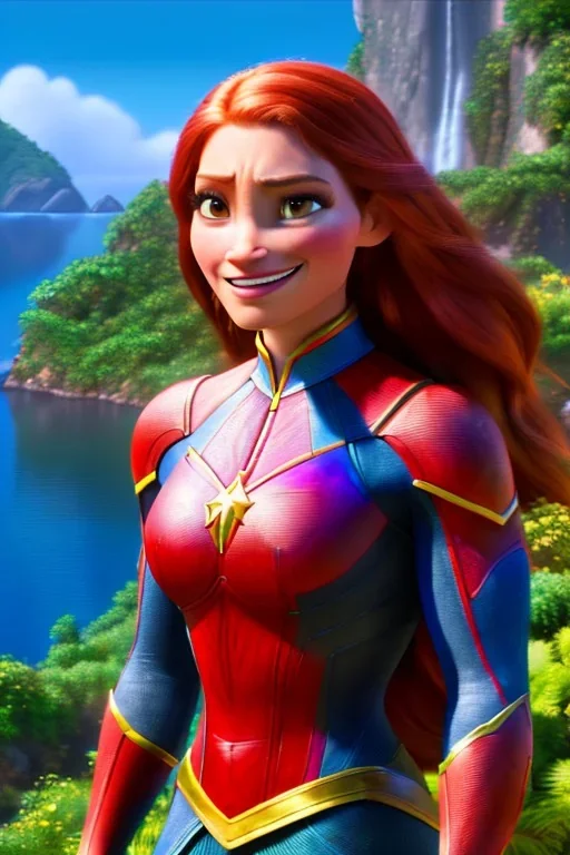 hyper realist, hyper detailed, stunningly beautiful Jean Grey, MO-DI CARTOON style