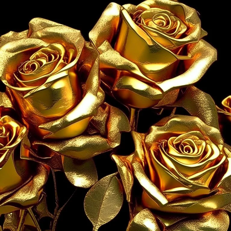 gold metallic roses