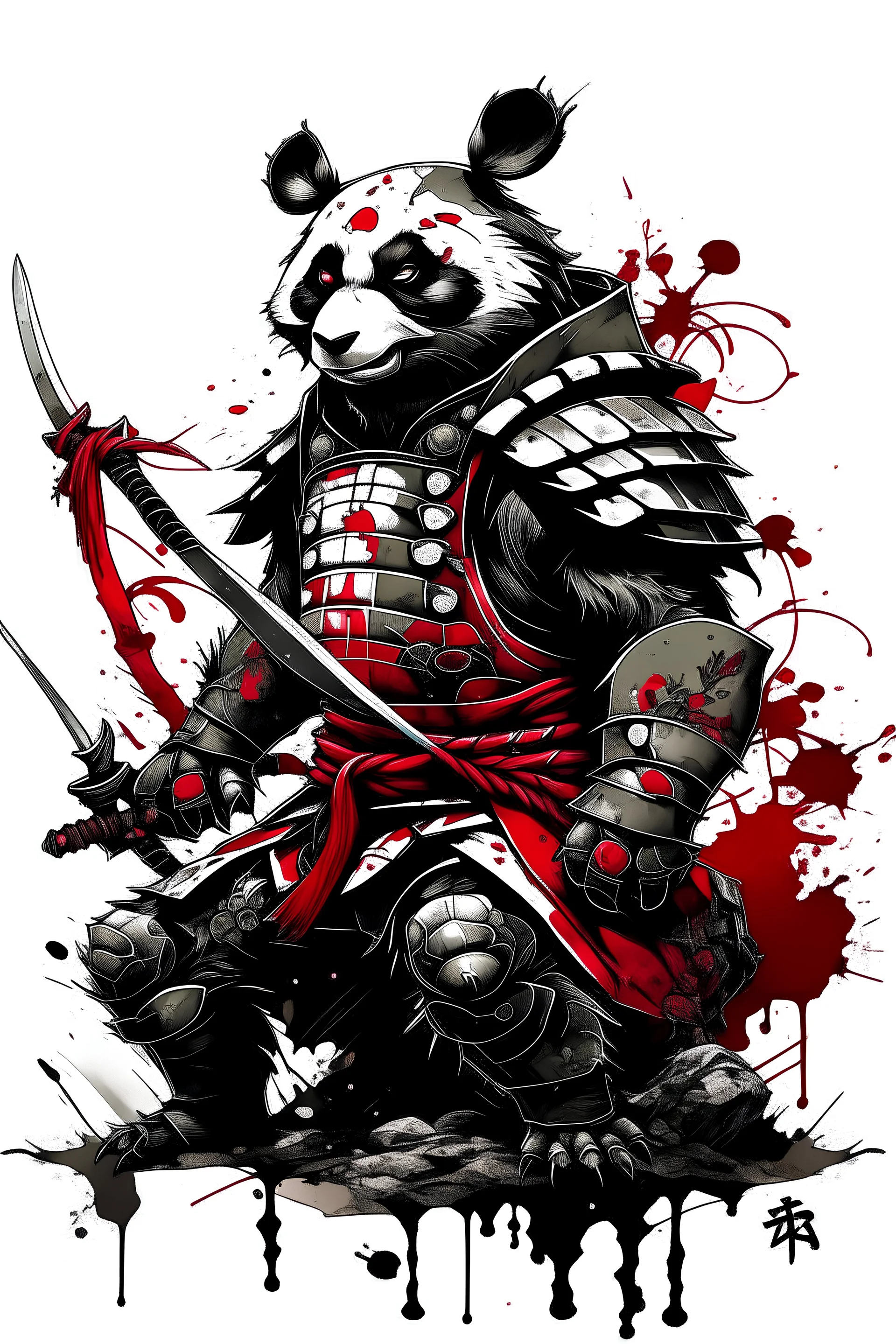 Panda Turtle Samurai Trash polka