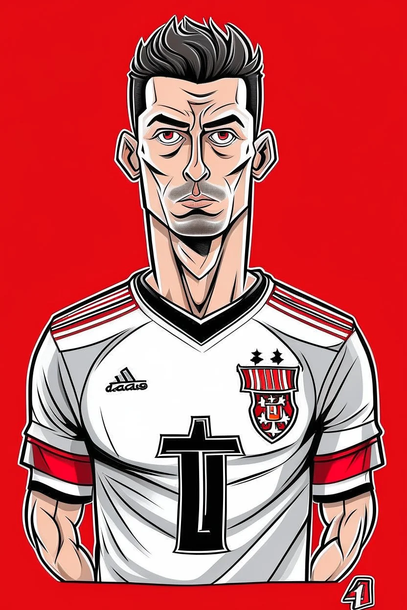 Cristiano Ronaldo wears the Egyptian Zamalek club jersey cartoon 2d