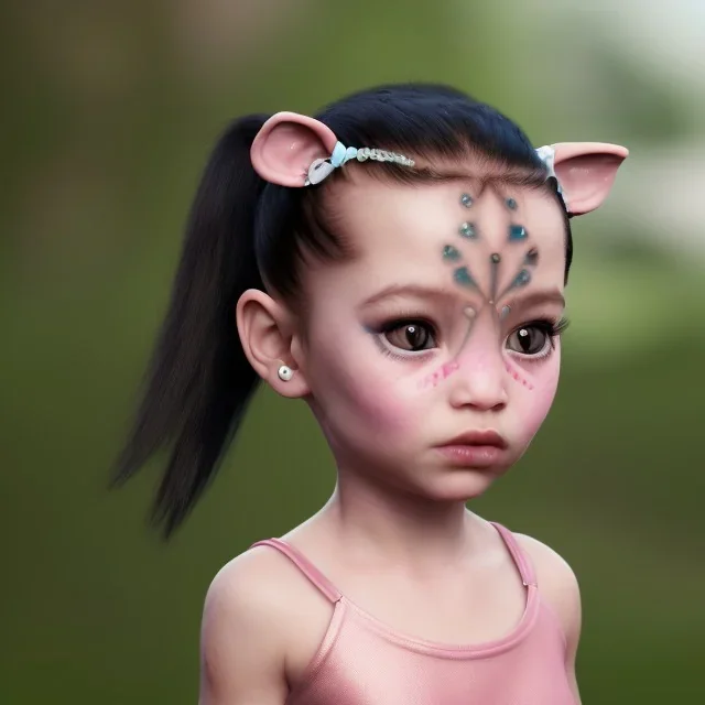 Wearing make up avatar in pandora toddler, full body, Pandora background