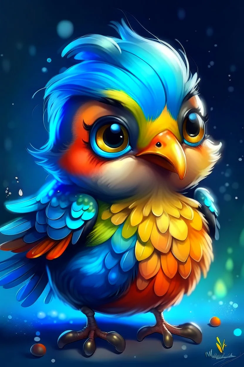 Another cute one, I can't help myself ;) MJ P: colorful chibi bird, digital art, hyper-realistic, trending on artstation, highly detailed, style of greg rutkowski, no background, UHD