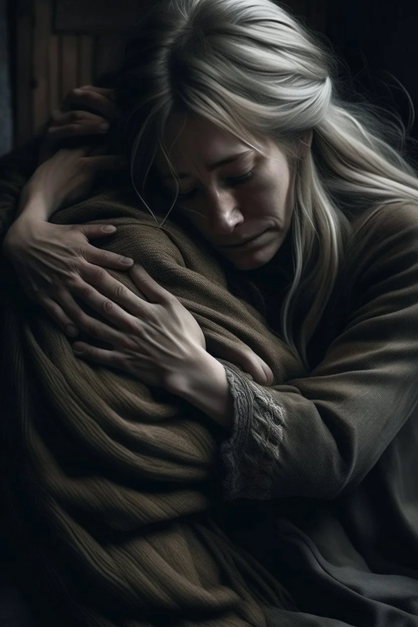 woman crying as she's hugging his dead body