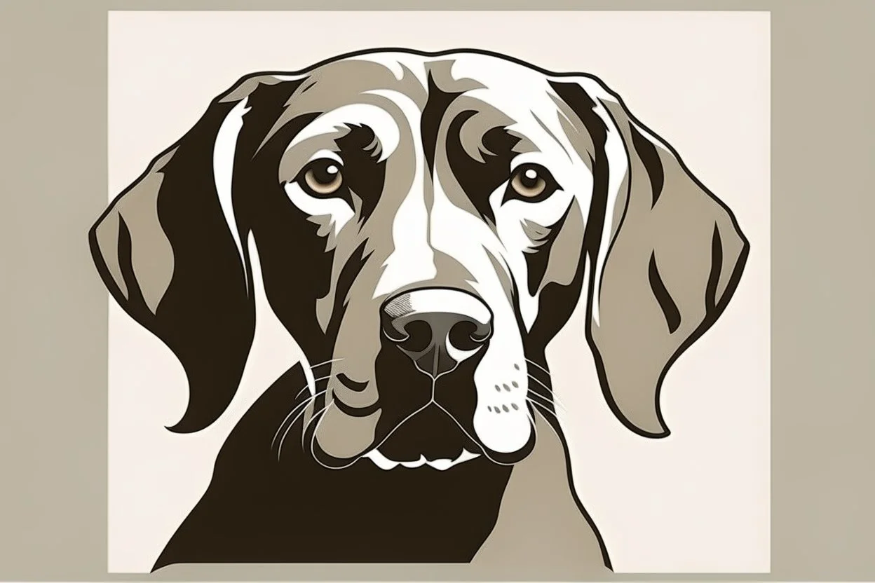 Weimaraner Dog clipart style simple stencil