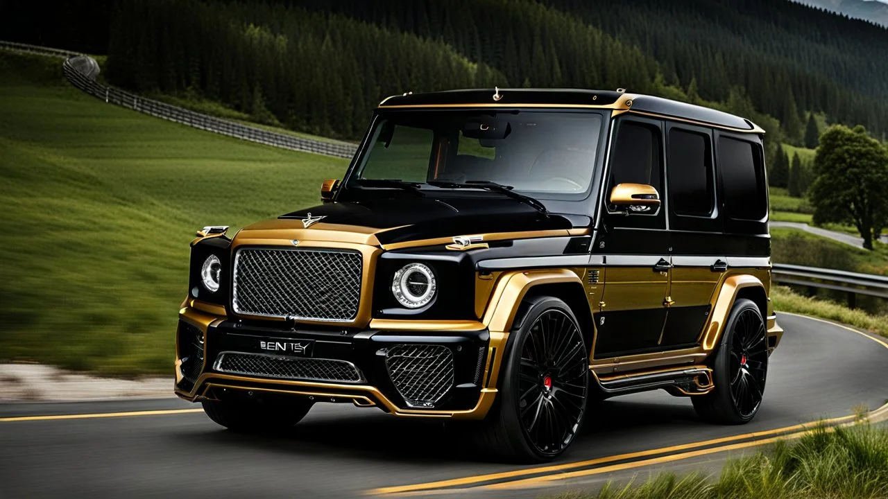A (((G-Wagon bentley))) featuring a luxurious interior, advanced technologies, and a sleek body kit designed by MANSORY, exuding an air of sophistication and power