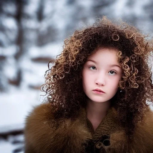 Curly hair girl from Siberia