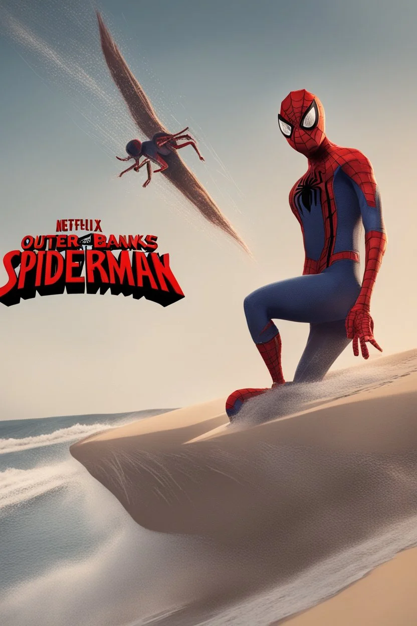 Netflix's Outer Banks in the style of Spiderman Into The Spiderverse.