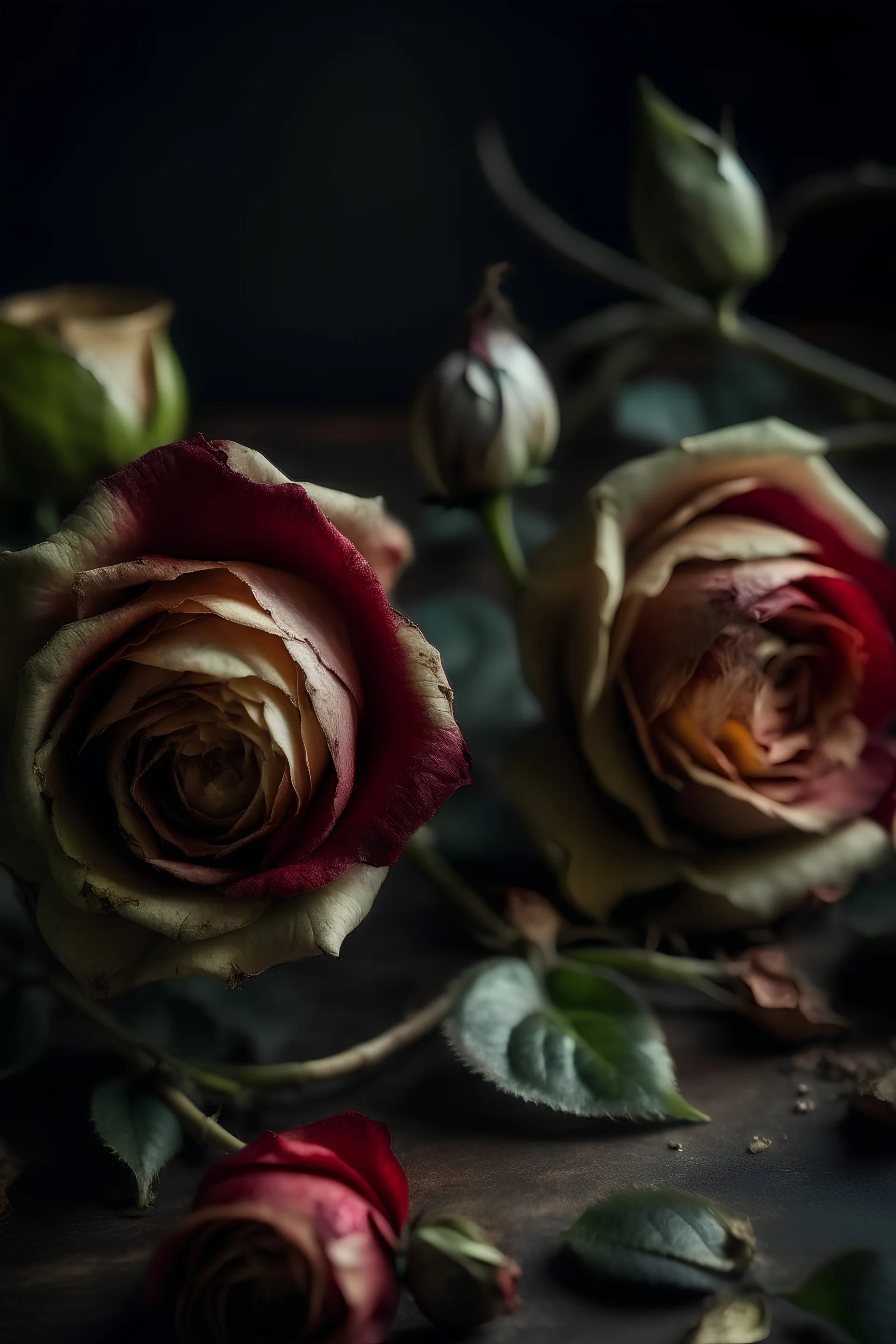 Dying roses