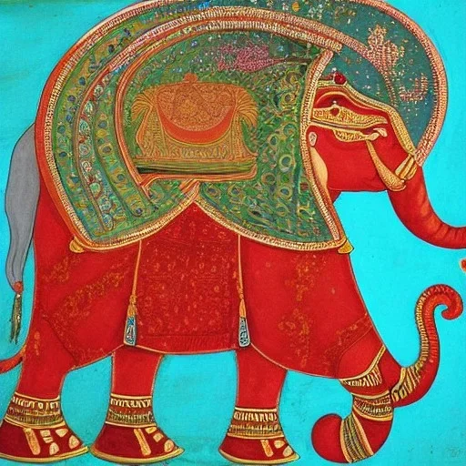 pegan god riding an indian elephant painting