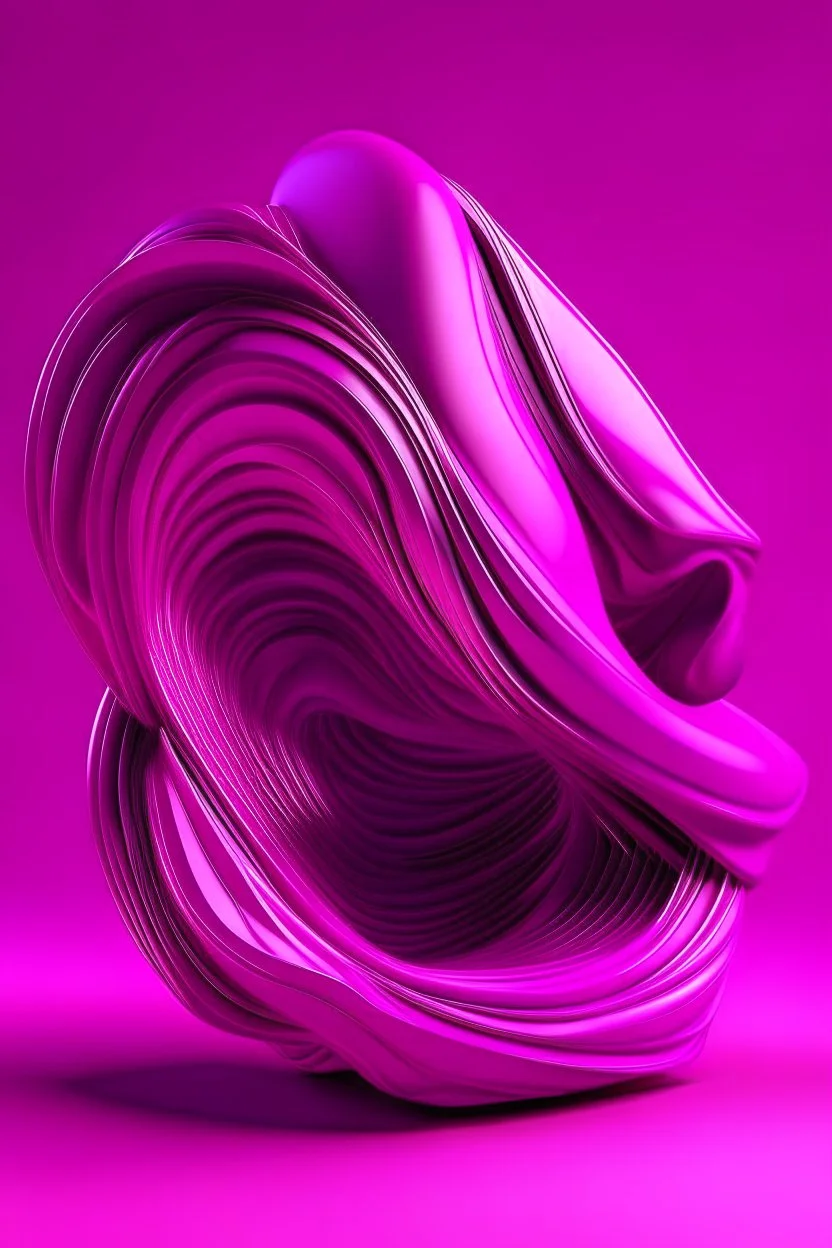 3d abstract space streamlined shape in magenta violet colors